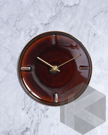  Tohoku Burgundy Hand Glazed Japanese Mid Sized Clock
