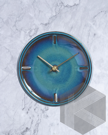  Tohoku Sea Blue Hand Glazed Japanese Mid Sized Clock