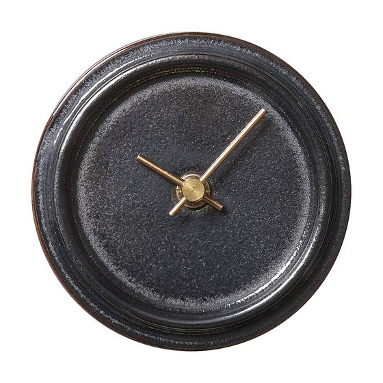 Okinawa Metal Charcoal Hand Glazed Japanese Small Clock