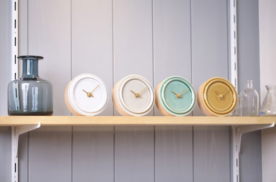 Okinawa Mustard Yellow Hand Glazed Japanese Small Clock