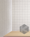 Hatsuborder White Hand Glazed Japanese Mosaic Tile