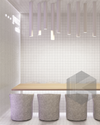 Hatsuborder White Hand Glazed Japanese Mosaic Tile