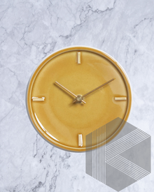  Tohoku Mustard Yellow Hand Glazed Japanese Mid Sized Clock