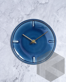 Tohoku Sea Blue Hand Glazed Japanese Mid Sized Clock