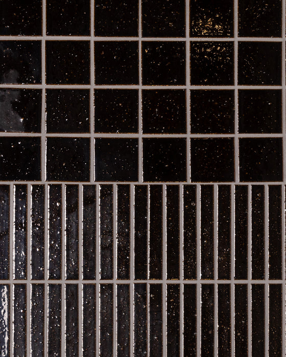 Hatsuborder Espresso Burgundy Hand Glazed Japanese Mosaic Tile