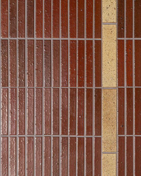 Hatsuborder Burnt Red Hand Glazed Japanese Mosaic Tile