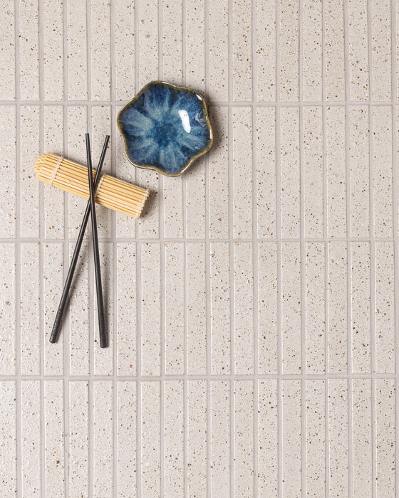 Hatsuborder White Hand Glazed Japanese Mosaic Tile
