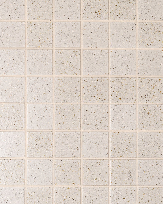 Hatsu Square White Hand Glazed Japanese Mosaic Tile