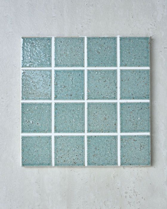 Hatsu Square Aqua Hand Glazed Japanese Mosaic Tile