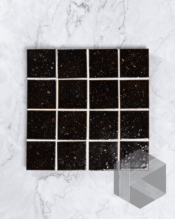 Hatsu Square Espresso Burgundy Hand Glazed Japanese Mosaic Tile