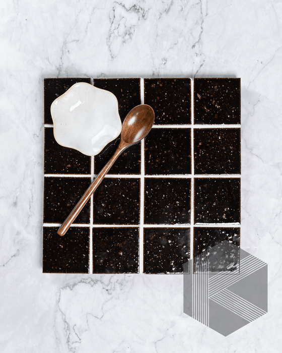 Hatsu Square Espresso Burgundy Hand Glazed Japanese Mosaic Tile
