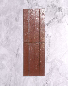  Hatsu Long Brick Burnt Red Hand Glazed Japanese Tile