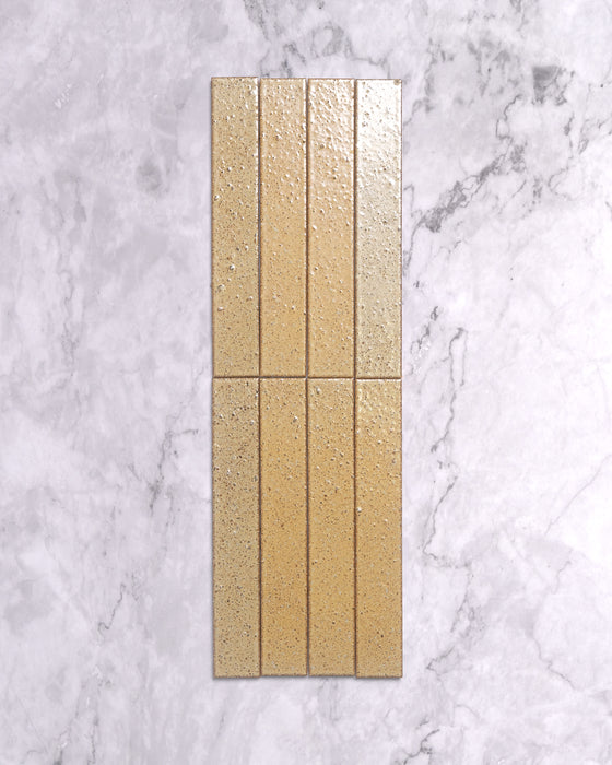 Hatsu Long Brick Wheat Hand Glazed Japanese Tile