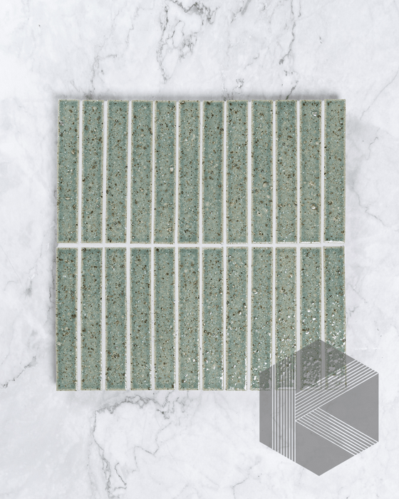 Hatsuborder Aqua Hand Glazed Japanese Mosaic Tile