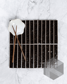  Hatsuborder Espresso Burgundy Hand Glazed Japanese Mosaic Tile