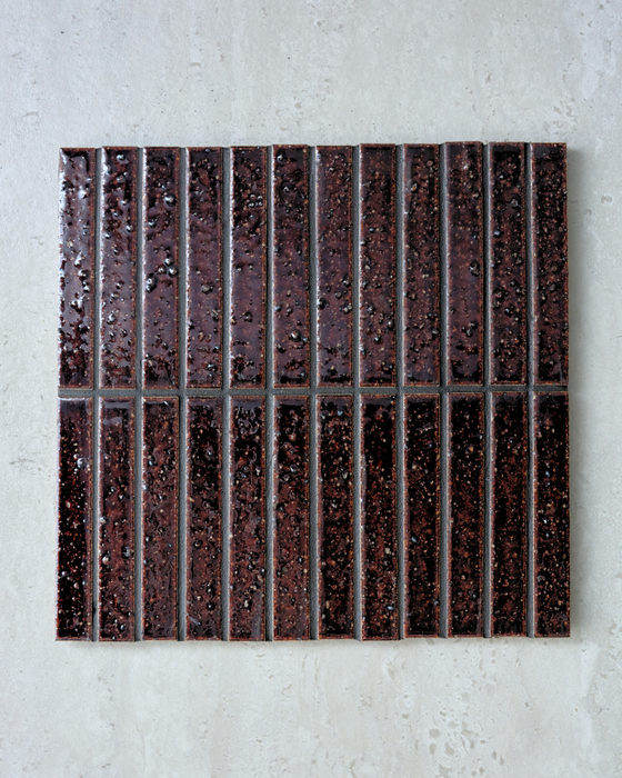 Hatsuborder Mahogany Hand Glazed Japanese Mosaic Tile
