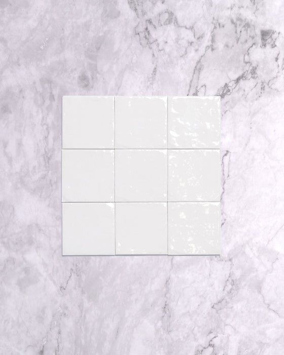 Regia 97 White 97 x 97 mm Japanese Tile