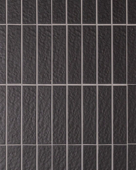 Sabi Charcoal Matt Glazed Porcelain Mosaic 45x195mm