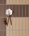 Sabi Cocoa Brown Matt Glazed Porcelain Mosaic 45x195mm