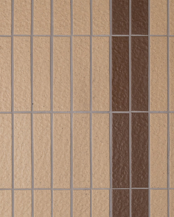 Sabi Cocoa Brown Matt Glazed Porcelain Mosaic 45x195mm