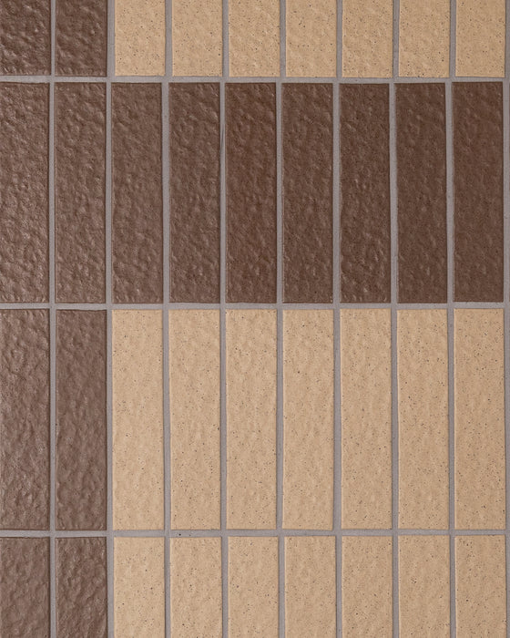 Sabi Cocoa Brown Matt Glazed Porcelain Mosaic 45x195mm