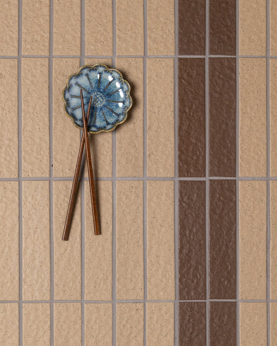 Sabi Cocoa Brown Matt Glazed Porcelain Mosaic 45x195mm
