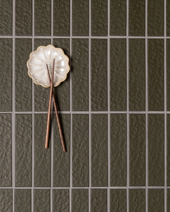Sabi Khaki Green Matt Glazed Porcelain Mosaic 45x195mm