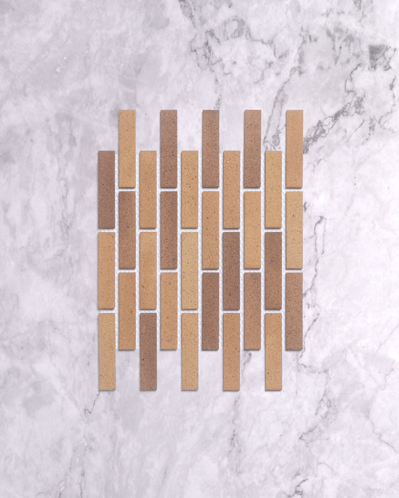 Slender SL-02 Terracotta Japanese Textured Mosaic Tile