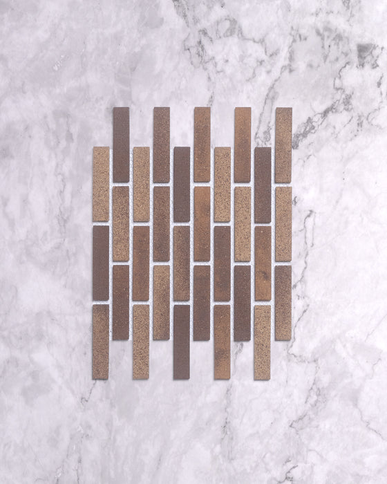 Slender SL-03 Dark Red Japanese Textured Mosaic Tile