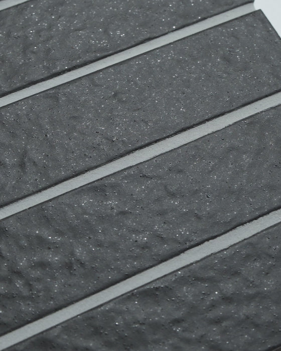 Sabi Charcoal Matt Glazed Porcelain Mosaic 45x195mm