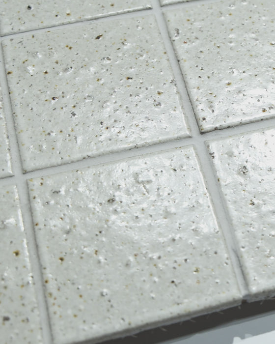 Hatsu Square White Hand Glazed Japanese Mosaic Tile