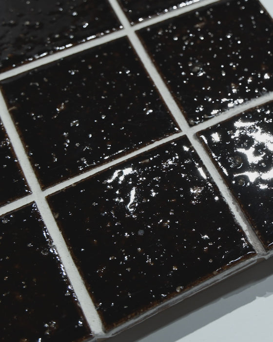 Hatsu Square Espresso Burgundy Hand Glazed Japanese Mosaic Tile
