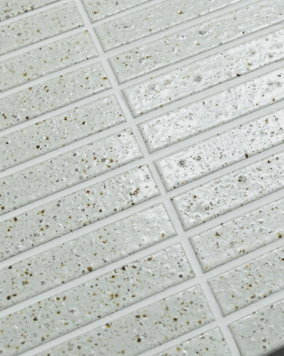 Hatsuborder White Hand Glazed Japanese Mosaic Tile