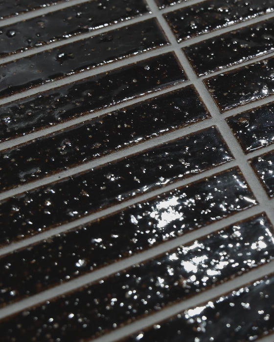 Hatsuborder Espresso Burgundy Hand Glazed Japanese Mosaic Tile