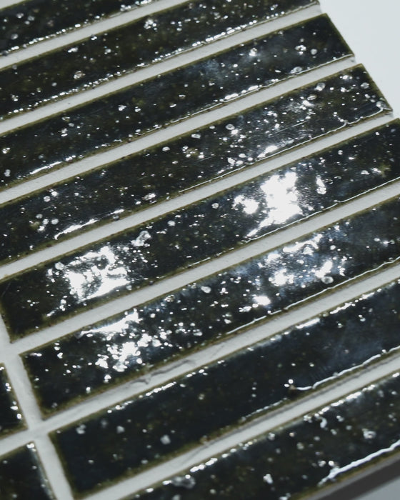 Hatsuborder Oribe Green Hand Glazed Japanese Mosaic Tile